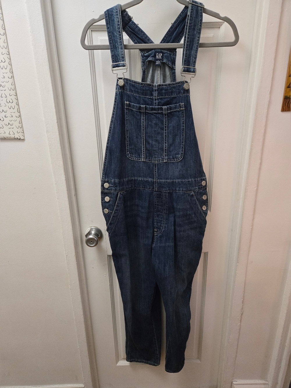 GAP Denim Dark Wash Overalls Medium